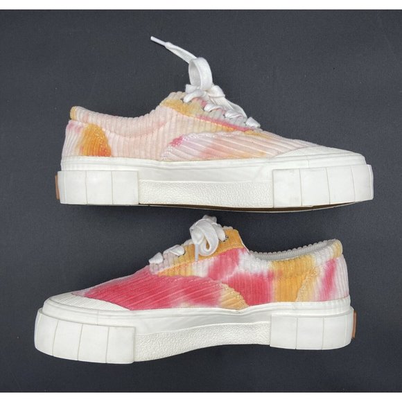 GOOD NEWS OPAL TIE DYE CORDUROY. PINK/ORANGE SIZE US 7 / UK 5 / EU 38 NWOT - Picture 4 of 10